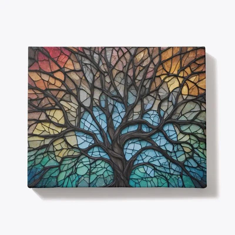 Tree of Life artistic stained glass